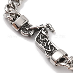 304 Edelstahl Wikinger Motorrad Gliederkette Armbänder für Männer&nbsp;BJEW-B096-39AS