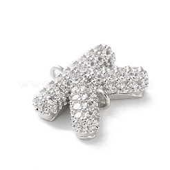 Messing Micro Pave Buchstabenglieder mit Zirkonia&nbsp;KK-I717-04K-P