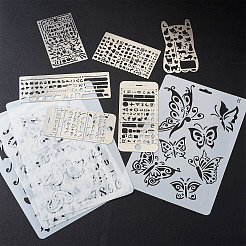 Zeichenschablone aus Kunststoff und Edelstahl&nbsp;DIY-TA0003-19