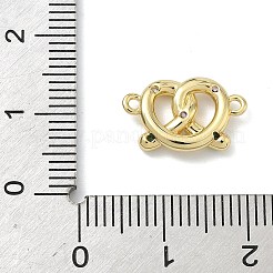 Dijes conectores de galleta con forma de corazón de latón con micro pavé de circonitas cúbicas&nbsp;KK-G548-06G-02
