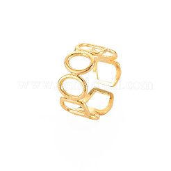 Placcatura ionica (ip) 304 acciaio inossidabile geometria aperta anello polsino avvolgente per le donne&nbsp;X-RJEW-S405-166G