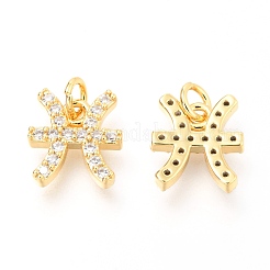 Breloques en laiton zircon cubique transparent&nbsp;ZIRC-O036-30G-B