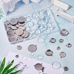 Kits para hacer colgantes de acero inoxidable 304 con cúpula en blanco&nbsp;DIY-TA0011-82