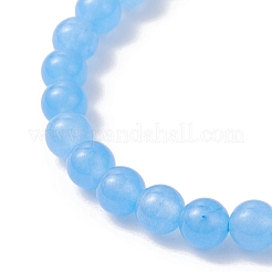 Bracelets extensibles en perles rondes de jade malaisien teinté naturel de 6.5 mm pour femmes&nbsp;BJEW-JB12267-01
