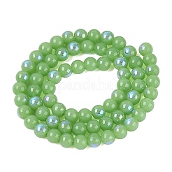 Galvanisierte imitatorische Jade Glasperlen Stränge&nbsp;EGLA-Q132-6MM-01B-08
