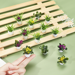 14 pièce de 7 styles de mini bonsaï en plastique&nbsp;DJEW-GA0001-11