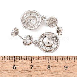Halbrunde Ohrstecker aus Messing&nbsp;EJEW-D351-04P