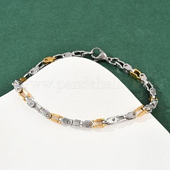 Bracelets à maillons en acier inoxydable 201 pour hommes et femmes&nbsp;BJEW-B143-03GP