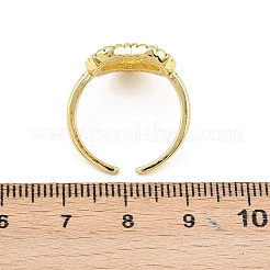 Anelli per polsini da donna in ottone con micro pavé di zirconi cubici&nbsp;RJEW-Z113-43G