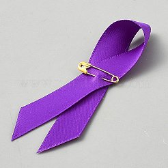 Cinta de concientización con reverso de pin de solapa de nailon para mochilas y ropa&nbsp;JEWB-WH0021-175A