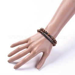 Ensembles de bracelet extensible en perles de bois unisexe&nbsp;BJEW-JB04966