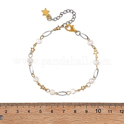 Armbänder aus Edelstahl 304 und natürlichen Süßwasserzuchtperlen für Damen&nbsp;BJEW-JB13908