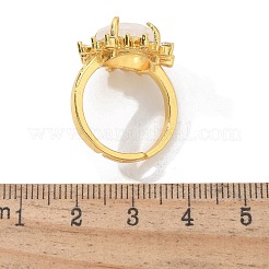 Sonnenblumen-Fingerringe aus natürlichem Quarzkristall&nbsp;RJEW-B113-03G-07