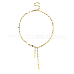 Messing-Lasso-Halsketten mit ovalen Gliedern für Damen&nbsp;NJEW-JN05637