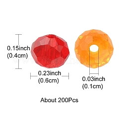 200 Stück facettierte Unterlegscheibe transparente Glasperlen&nbsp;GLAA-YW0001-83