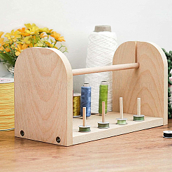 Ensemble de support de stockage de fil à coudre en bois&nbsp;TOOL-WH0002-05