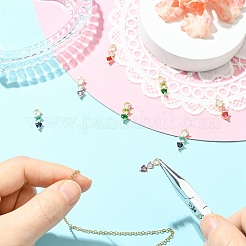 8 pendentif en laiton et zircone cubique de 4 couleurs&nbsp;KK-CJ0004-24