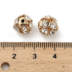 Perles strass en laiton de 10 mm&nbsp;X1-KK-S519-01C-01G