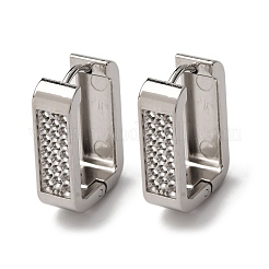 Pendientes de aro rectangulares de acero inoxidable 304&nbsp;EJEW-D331-15P