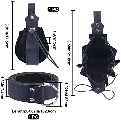 Wikinger-Gürtelkette aus PU-Leder für Herren mit Gürteltasche Renaissance&nbsp;DIY-WH0504-46B