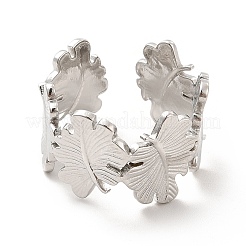Bague ouverte en acier inoxydable 304 anti-ternissement pour femme&nbsp;RJEW-F131-13P