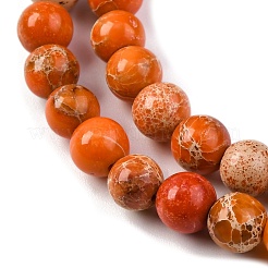 Brins de perles de jaspe impérial/régalite naturelle teintée/jaspe sédimentaire marin&nbsp;G-B124-C02-08