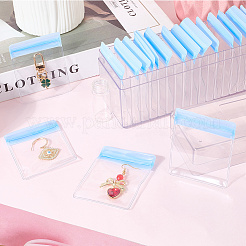 Rechteckige transparente Aufbewahrungsboxen für Schmuck aus ABS-Kunststoff mit Deckel und PVC-Beuteln&nbsp;CON-WH20001-17D