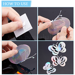 3 ensemble d'autocollants muraux miroirs en PVC papillon 3D&nbsp;DIY-CN0001-85B
