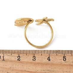 Offener Manschettenring aus 304 Edelstahl für Damen&nbsp;RJEW-Z088-02G-03