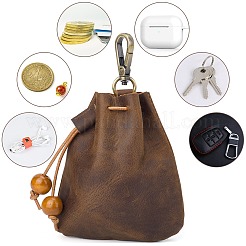 Porte-clés mini-pochette en cuir&nbsp;AJEW-WH20007-13A