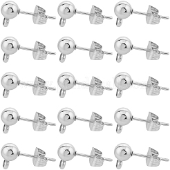 100 Stück Ohrstecker-BeZubehör aus 304 Edelstahl mit Kugelkopf&nbsp;STAS-BBC0008-45