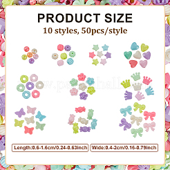500pcs 10 Arten undurchsichtige Acrylperlen&nbsp;MACR-ME0001-04