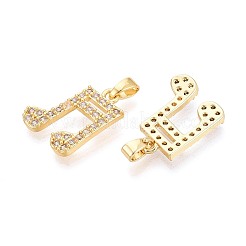 Messing micro pave klare zirkonia anhänger&nbsp;KK-T075-84G