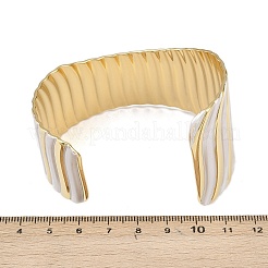 Offene Manschettenarmreifen aus 304 Edelstahl mit Emaille&nbsp;BJEW-K288-01G