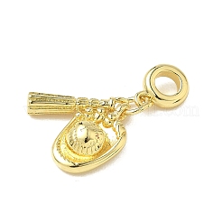 Messing Baseballschläger Fäustling europäische Anhänger&nbsp;KK-K293-57G