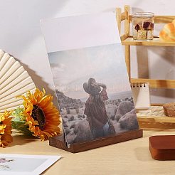 Présentoirs à disques vinyles en bois avec support en acier inoxydable&nbsp;ODIS-WH0043-344C