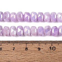 Colliers de perles en verre imitation jade craquelé électroplaqué&nbsp;EGLA-Q135-01A-C09
