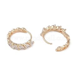 Pendientes de aro con hojas de vidrio&nbsp;EJEW-L292-008G