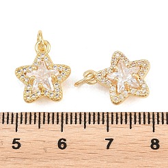 Breloques en laiton zircon cubique clair&nbsp;KK-B186-14G