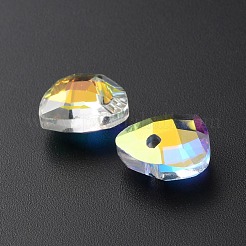 Sfaccettato pendenti di vetro&nbsp;LS-GLAA-WH0035-22B