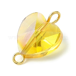 6 Stück 6 Farben Glas-Herz-Anschluss-Charms&nbsp;PALLOY-JF03072