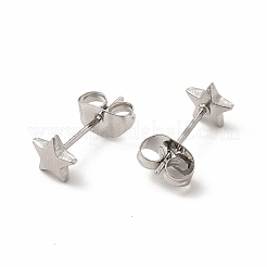 Anlaufgeschützte Stern-Ohrstecker aus 304er Edelstahl für Damen&nbsp;EJEW-C004-02P