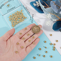 100 pièce de perles d'espacement en strass plaquées laiton&nbsp;KK-BBC0016-22G