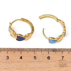 Pendientes de aro esmaltados de acero inoxidable 304 para mujer&nbsp;EJEW-K271-07G