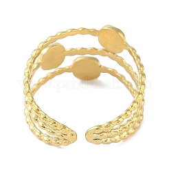 Ionenplattierung (IP) 304 Edelstahl Emaille quadratische Manschette Fingerringe&nbsp;RJEW-L107-058G-02