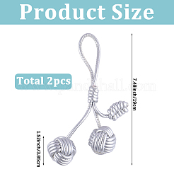 Pendentifs décoratifs en boule tissée en similicuir&nbsp;AJEW-WH20054-143A