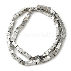 Galvanisierte natürliche Lavasteinperlenstränge&nbsp;G-L606-E02-01A