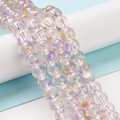 Brins de perles de verre transparentes avec peinture à cuisson&nbsp;DGLA-R053-02F