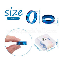 6 Stück 6 Arten Edelstahl gerillte Fingerring Einstellungen&nbsp;STAS-YS0001-19
