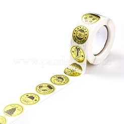 Adesivi rotondi piatti a tema natalizio&nbsp;DIY-B045-12